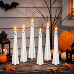 Halloween Ghost-Shaped LED Flameless Plastic Candles, 4 PCS/Set Assorted, 4 PCS/Set Standard Style, 6 PCS/Set Standard Style, 4 PCS/Set Smiley Face Style, 6 PCS/Set Smiley Face Style, 4 PCS/Set Cry Face Style, 6 PCS/Set Cry Face Style                  ...