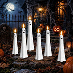Halloween Ghost-Shaped LED Flameless Plastic Candles, 4 PCS/Set Assorted, 4 PCS/Set Standard Style, 6 PCS/Set Standard Style, 4 PCS/Set Smiley Face Style, 6 PCS/Set Smiley Face Style, 4 PCS/Set Cry Face Style, 6 PCS/Set Cry Face Style                  ...