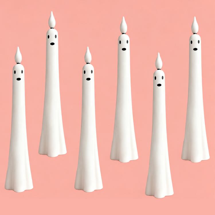 Halloween Ghost-Shaped LED Flameless Plastic Candles, 4 PCS/Set Assorted, 4 PCS/Set Standard Style, 6 PCS/Set Standard Style, 4 PCS/Set Smiley Face Style, 6 PCS/Set Smiley Face Style, 4 PCS/Set Cry Face Style, 6 PCS/Set Cry Face Style                  ...