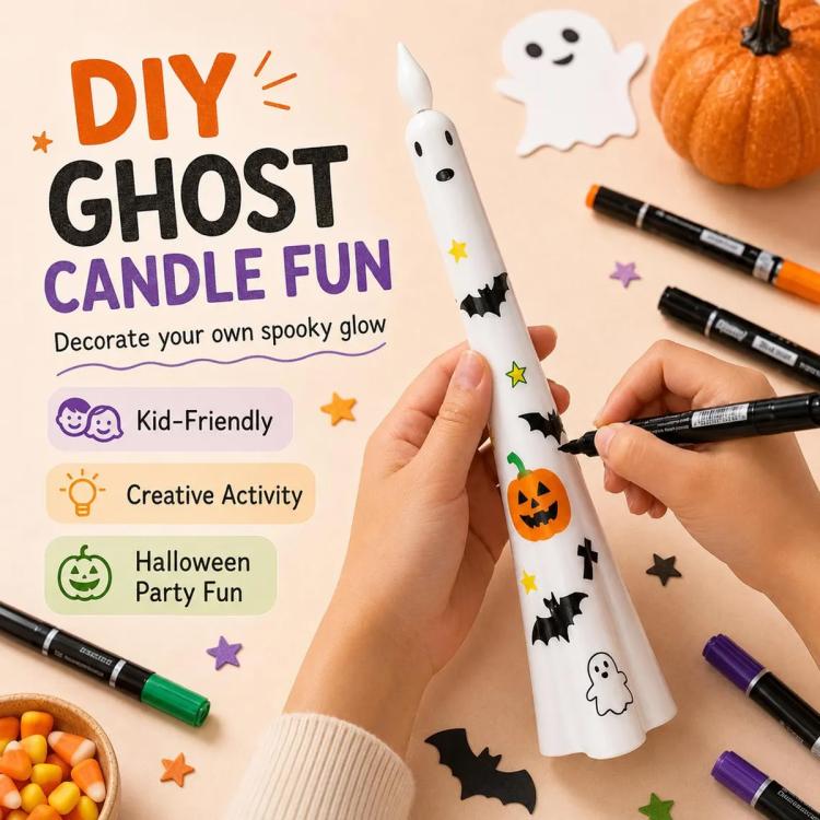 Halloween Ghost-Shaped LED Flameless Plastic Candles, 4 PCS/Set Assorted, 4 PCS/Set Standard Style, 6 PCS/Set Standard Style, 4 PCS/Set Smiley Face Style, 6 PCS/Set Smiley Face Style, 4 PCS/Set Cry Face Style, 6 PCS/Set Cry Face Style                  ...