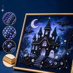 Dark Halloween Diamond Painting Kit, 20cm  Frameless, 30cm Frameless, 20cm With Frame