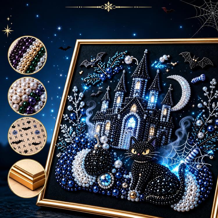 Dark Halloween Diamond Painting Kit, 20cm  Frameless, 30cm Frameless, 20cm With Frame