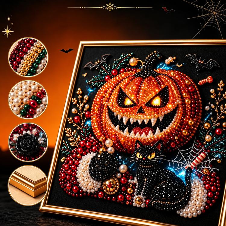 Dark Halloween Diamond Painting Kit, 30cm With Frame