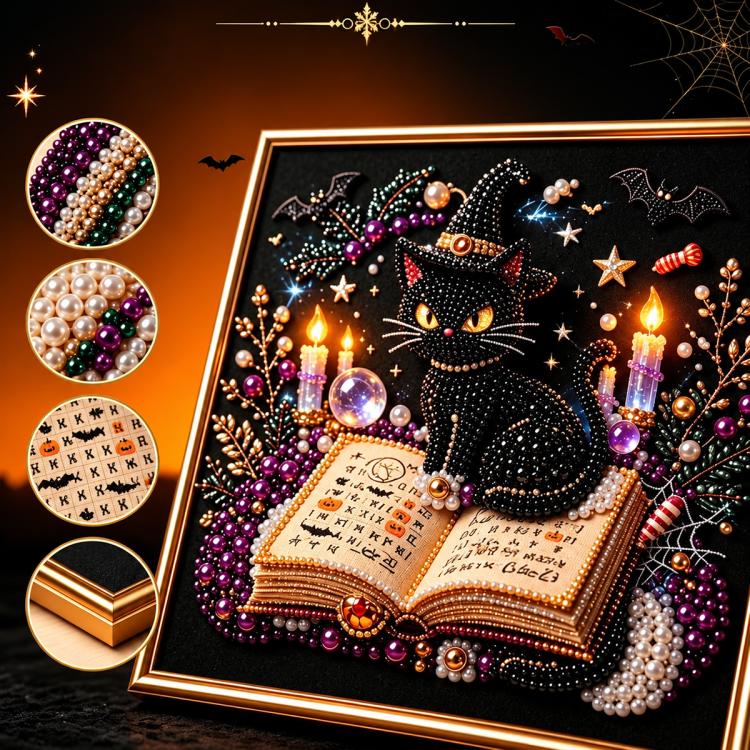 Dark Halloween Diamond Painting Kit, 30cm With Frame