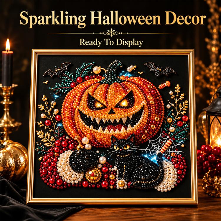 Dark Halloween Diamond Painting Kit, 30cm With Frame