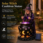 Halloween Witch Glowing Cauldron Solar Light Garden Stake