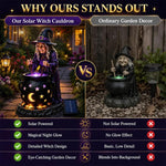Halloween Witch Glowing Cauldron Solar Light Garden Stake