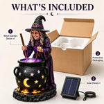 Halloween Witch Glowing Cauldron Solar Light Garden Stake