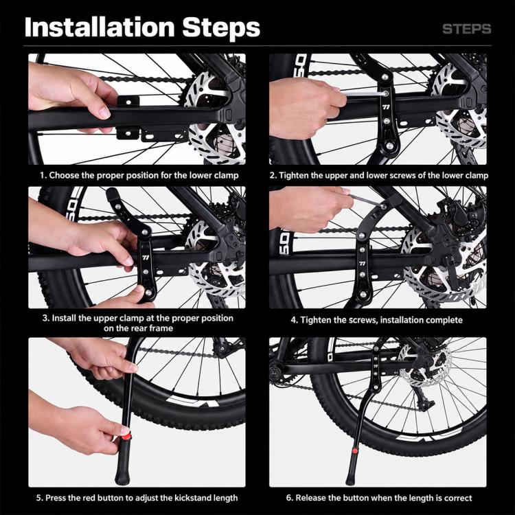WEST BIKING Mountain Bike Kickstand Aluminum Alloy Bicycle Side Support Stand, YP0712049