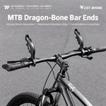WEST BIKING 1 Pair Bicycle Rest Bar Dragon-bone Shape Ergonomic Cycling Thumb Bar Ends, YP0804099