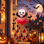 Halloween Vampire Ghost Wind Chime, Ghost, Black Cat, Crow, Pumpkin, Witch, Red Vampire, Blue Vampire, Purple Vampire, Astronaut Vampire, 4 in 1 Mixed Color Vampire