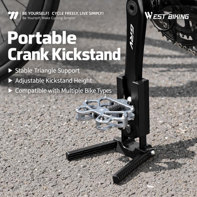 WEST BIKING Bike Crank Kickstand Portable Folding Bicycle Parking Stand, YP0723032