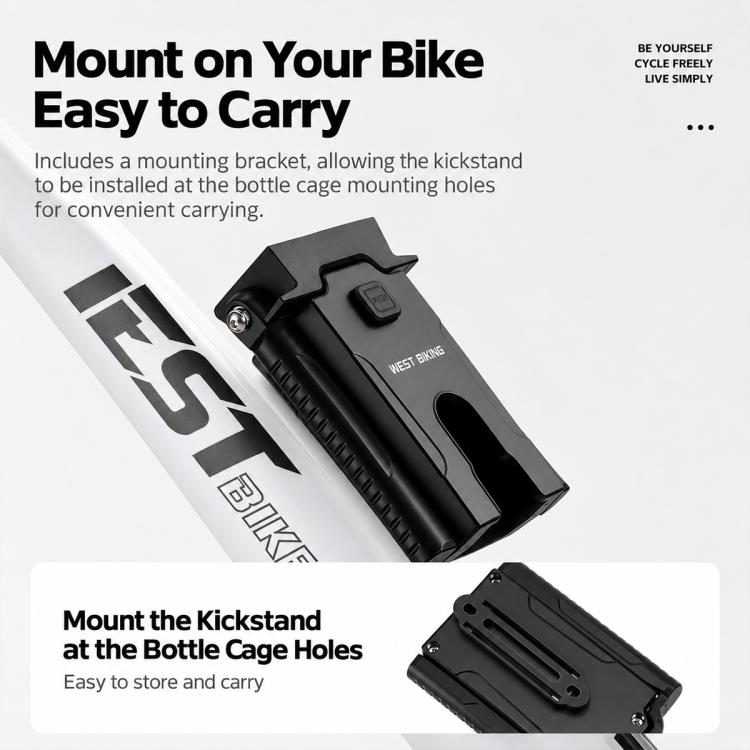 WEST BIKING Bike Crank Kickstand Portable Folding Bicycle Parking Stand, YP0723032
