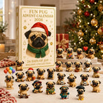 2026 Christmas Fun Pug Advent Calendar, 24 Days Surprise Figurine Gift Box
