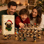2026 Christmas Fun Pug Advent Calendar, 24 Days Surprise Figurine Gift Box