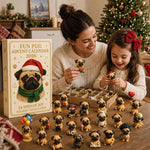 2026 Christmas Fun Pug Advent Calendar, 24 Days Surprise Figurine Gift Box