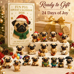 2026 Christmas Fun Pug Advent Calendar, 24 Days Surprise Figurine Gift Box