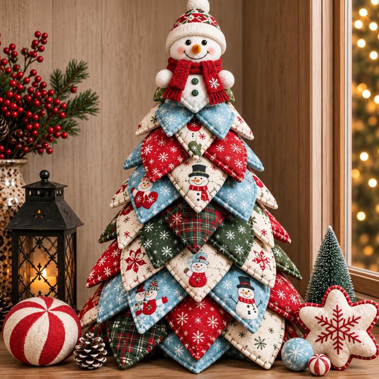 DIY Fabric Quilted Tree Sewing Craft Kit, Santa Claus A, Christmas Reindeer, Snowman, Sprite, Free-spirited Style, Autumn Harvest, Halloween, Thanksgiving, Back-to-school Season, Ghost House, Ghost Hat, Witch hat, Pumpkin, Candy Corn, Black Cat        ...