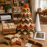 DIY Fabric Quilted Tree Sewing Craft Kit, Santa Claus A, Christmas Reindeer, Snowman, Sprite, Free-spirited Style, Autumn Harvest, Halloween, Thanksgiving, Back-to-school Season, Ghost House, Ghost Hat, Witch hat, Pumpkin, Candy Corn, Black Cat        ...