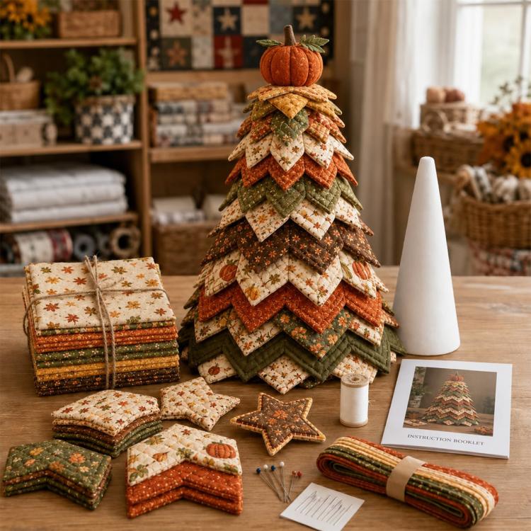 DIY Fabric Quilted Tree Sewing Craft Kit, Santa Claus A, Christmas Reindeer, Snowman, Sprite, Free-spirited Style, Autumn Harvest, Halloween, Thanksgiving, Back-to-school Season, Ghost House, Ghost Hat, Witch hat, Pumpkin, Candy Corn, Black Cat        ...