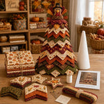 DIY Fabric Quilted Tree Sewing Craft Kit, Santa Claus A, Christmas Reindeer, Snowman, Sprite, Free-spirited Style, Autumn Harvest, Halloween, Thanksgiving, Back-to-school Season, Ghost House, Ghost Hat, Witch hat, Pumpkin, Candy Corn, Black Cat        ...