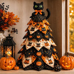 DIY Fabric Quilted Tree Sewing Craft Kit, Santa Claus A, Christmas Reindeer, Snowman, Sprite, Free-spirited Style, Autumn Harvest, Halloween, Thanksgiving, Back-to-school Season, Ghost House, Ghost Hat, Witch hat, Pumpkin, Candy Corn, Black Cat        ...