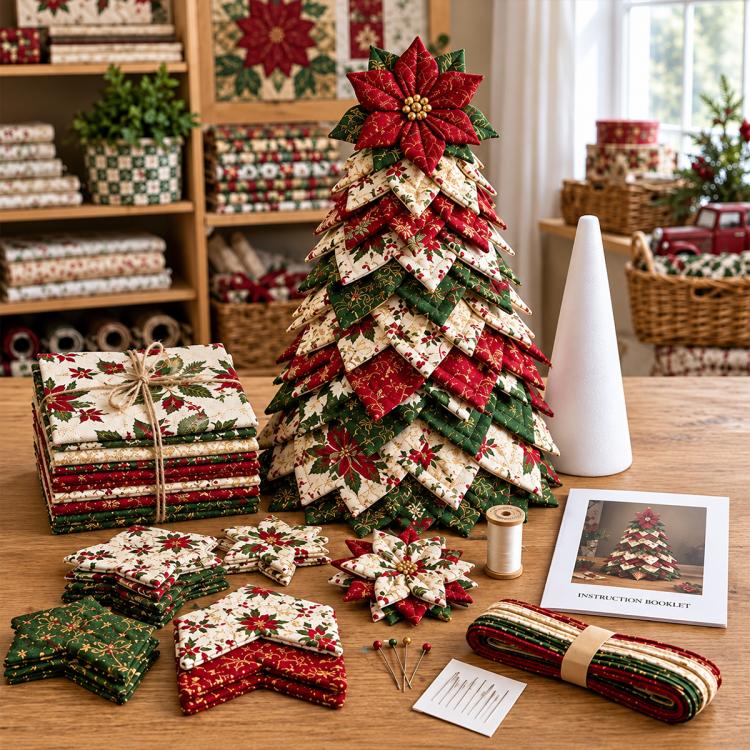 DIY Fabric Quilted Tree Sewing Craft Kit, Santa Claus A, Christmas Reindeer, Snowman, Sprite, Free-spirited Style, Autumn Harvest, Halloween, Thanksgiving, Back-to-school Season, Ghost House, Ghost Hat, Witch hat, Pumpkin, Candy Corn, Black Cat        ...