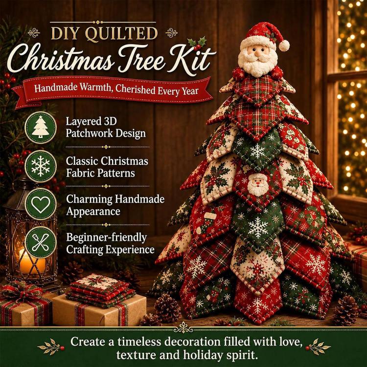 DIY Fabric Quilted Tree Sewing Craft Kit, Santa Claus A, Christmas Reindeer, Snowman, Sprite, Free-spirited Style, Autumn Harvest, Halloween, Thanksgiving, Back-to-school Season, Ghost House, Ghost Hat, Witch hat, Pumpkin, Candy Corn, Black Cat        ...