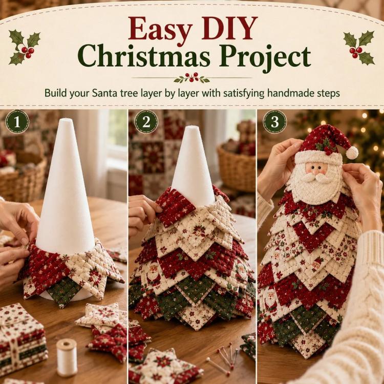 DIY Fabric Quilted Tree Sewing Craft Kit, Santa Claus A, Christmas Reindeer, Snowman, Sprite, Free-spirited Style, Autumn Harvest, Halloween, Thanksgiving, Back-to-school Season, Ghost House, Ghost Hat, Witch hat, Pumpkin, Candy Corn, Black Cat        ...