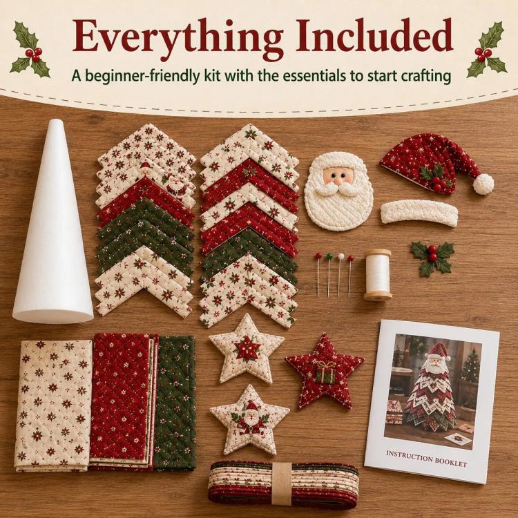 DIY Fabric Quilted Tree Sewing Craft Kit, Santa Claus A, Christmas Reindeer, Snowman, Sprite, Free-spirited Style, Autumn Harvest, Halloween, Thanksgiving, Back-to-school Season, Ghost House, Ghost Hat, Witch hat, Pumpkin, Candy Corn, Black Cat        ...