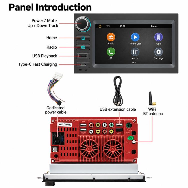 6.86 inch Car MP5 Player Wireless Central Control Smart Screen for Chevrolet, For Chevrolet