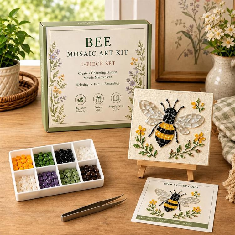 Mosaic Art DIY Craft Kit Creative Handmade Decor Gift, Watering Can, Hummingbird, Butterfly, Dragonfly, Sunflower, Wildflower, Bee, Ladybug