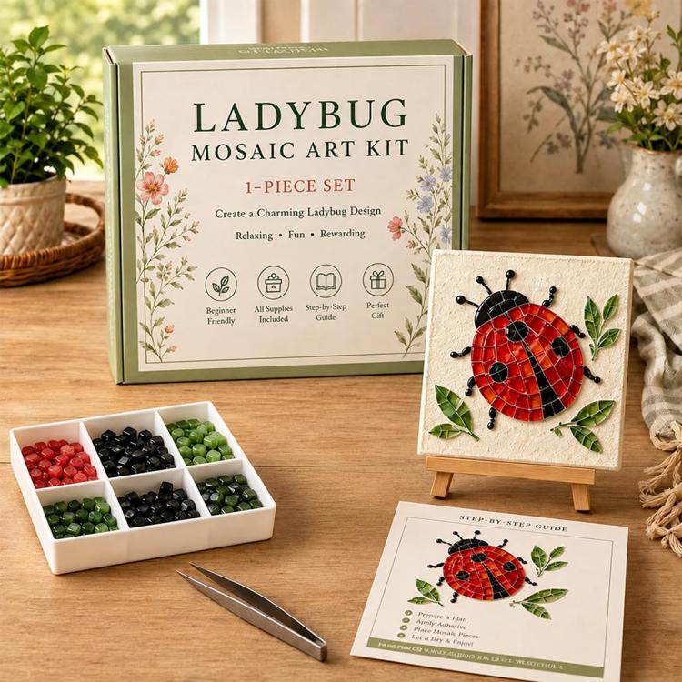 Mosaic Art DIY Craft Kit Creative Handmade Decor Gift, Watering Can, Hummingbird, Butterfly, Dragonfly, Sunflower, Wildflower, Bee, Ladybug