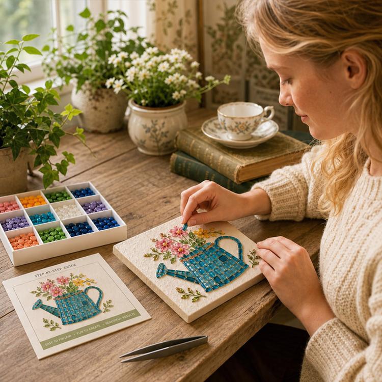 Mosaic Art DIY Craft Kit Creative Handmade Decor Gift, Watering Can, Hummingbird, Butterfly, Dragonfly, Sunflower, Wildflower, Bee, Ladybug