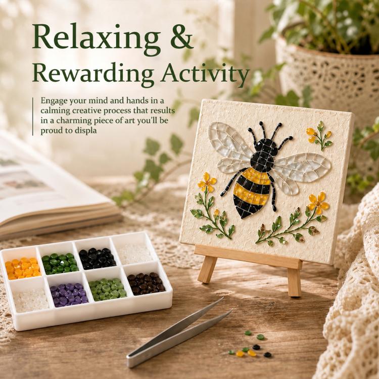 Mosaic Art DIY Craft Kit Creative Handmade Decor Gift, Watering Can, Hummingbird, Butterfly, Dragonfly, Sunflower, Wildflower, Bee, Ladybug