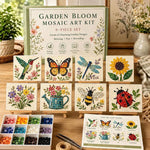 Mosaic Art DIY Craft Kit Creative Handmade Decor Gift, Watering Can, Hummingbird, Butterfly, Dragonfly, Sunflower, Wildflower, Bee, Ladybug