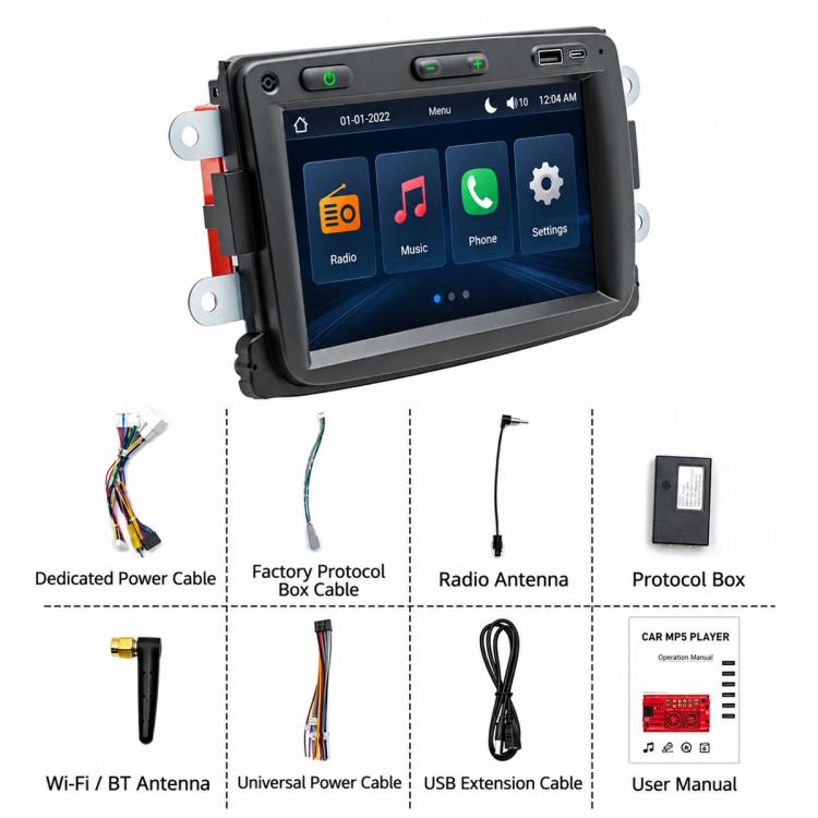 7 inch Car MP5 Player Wireless Central Control Smart Screen for Renault Dacia 2016–2018, For Renault Dacia 2016–2018
