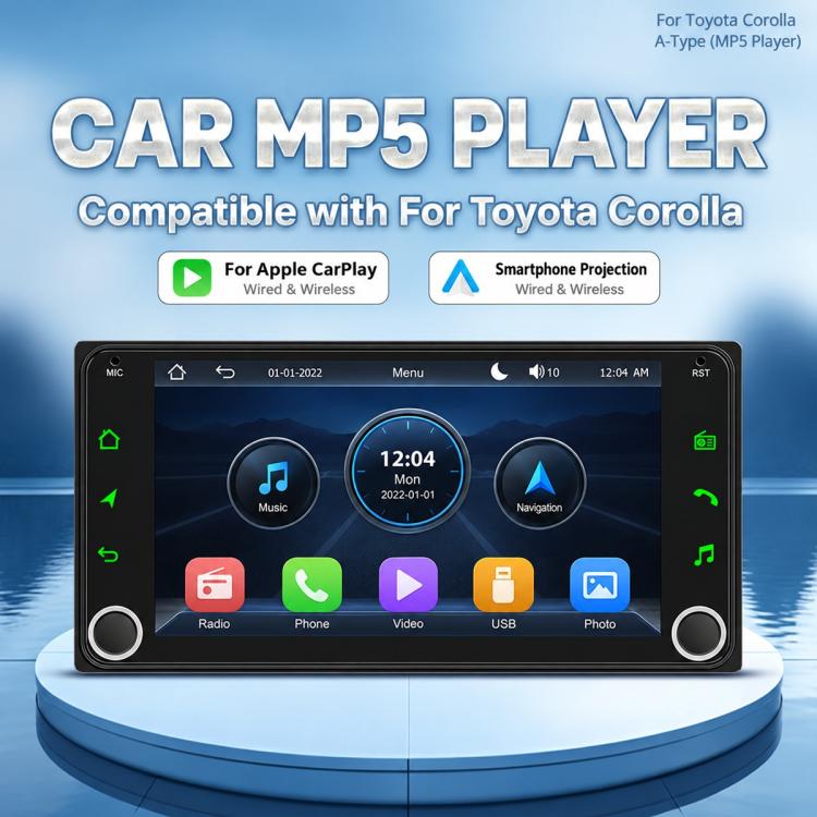 7 inch Car MP5 Player Wireless Central Control Smart Screen with Button for Toyota Corolla, with Button