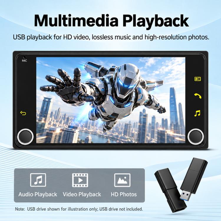 7 inch Car MP5 Player Wireless Central Control Smart Screen with Button for Toyota Corolla, with Button