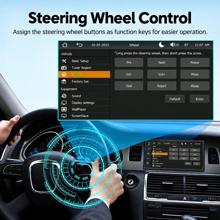 7 inch Car MP5 Player Wireless Central Control Smart Screen with Button for Toyota Corolla, with Button