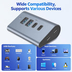 HAS-2A2C 2 USB-A & 2 USB-C 10Gbps Max Output USB 3.2 HUB, HAS-2A2C