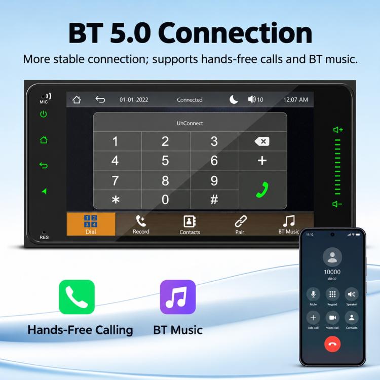 7 inch Full Touch Car MP5 Player Wireless Central Control Smart Screen for Toyota Corolla, Full Touch