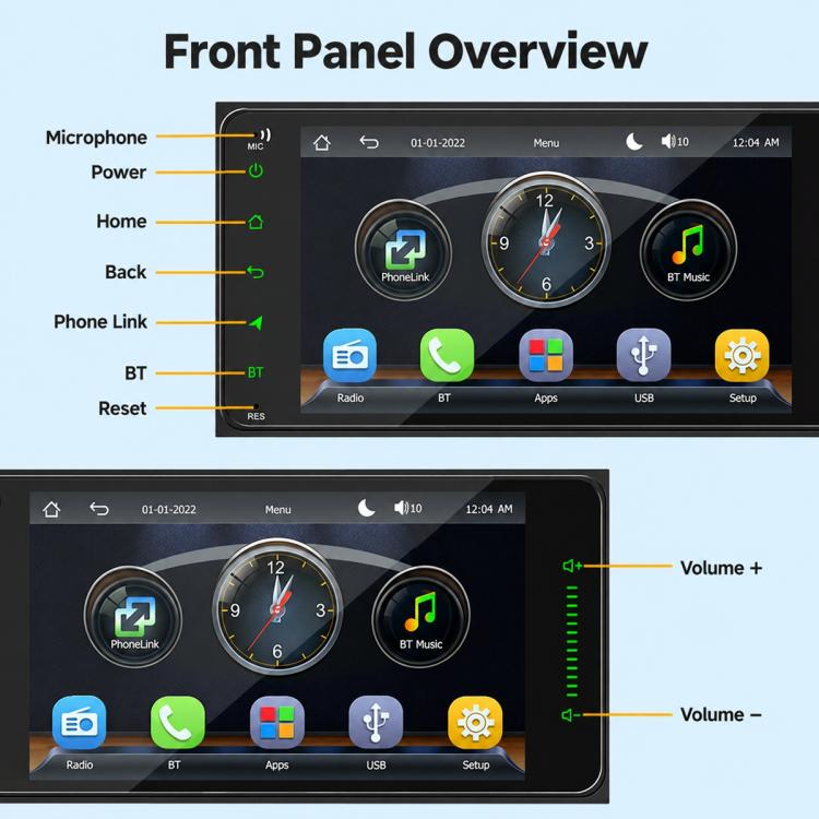 7 inch Full Touch Car MP5 Player Wireless Central Control Smart Screen for Toyota Corolla, Full Touch