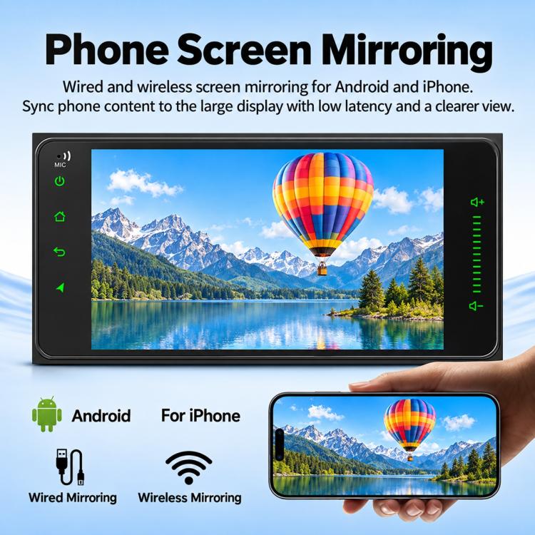 7 inch Full Touch Car MP5 Player Wireless Central Control Smart Screen for Toyota Corolla, Full Touch