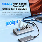 HAS-4A4C 4 USB-A & 4 USB-C 10Gbps PD60W Max Output USB 3.2 HUB, HAS-4A4C