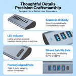 HAS-4A4C 4 USB-A & 4 USB-C 10Gbps PD60W Max Output USB 3.2 HUB, HAS-4A4C