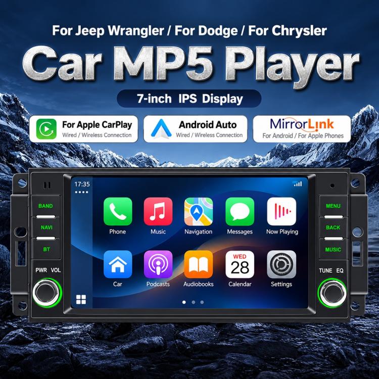 7 inch Car MP5 Player Wireless Central Control Smart Screen for Jeep Wrangler, For Jeep Wrangler