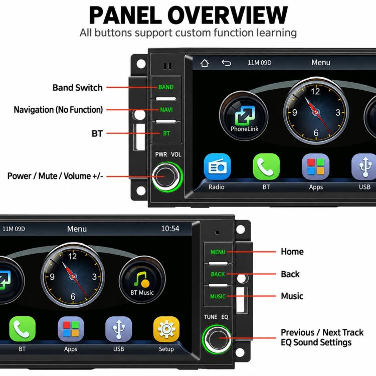 7 inch Car MP5 Player Wireless Central Control Smart Screen for Jeep Wrangler, For Jeep Wrangler