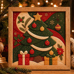 DIY Christmas Fabric Art Painting Kit, 20cm With Frame
