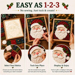 DIY Christmas Fabric Art Painting Kit, 20cm With Frame